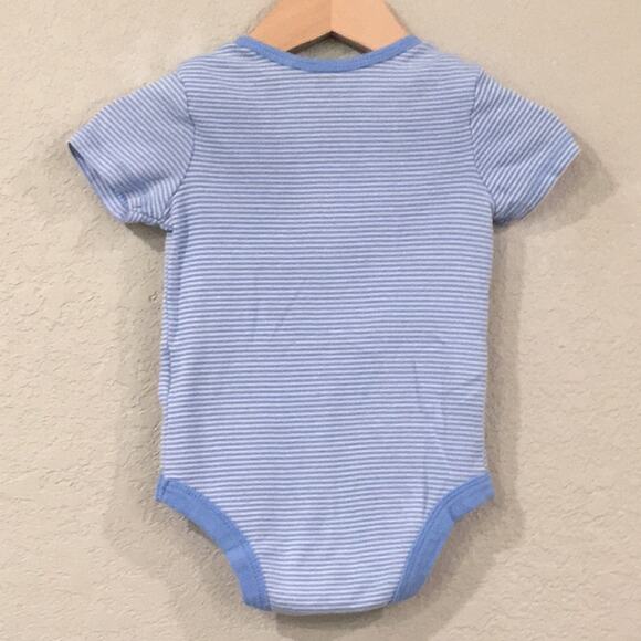 Faded Glory Baby Boy 6-9M ORGANIC Striped Bodysuit 100% Cotton Minimalist Unisex - Picture 4 of 7